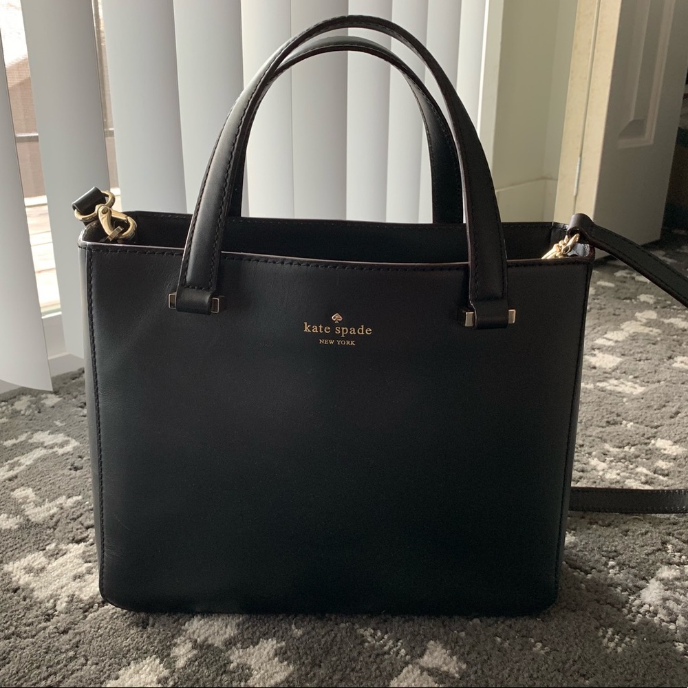 Kate Spade Black Leather Tote Bag